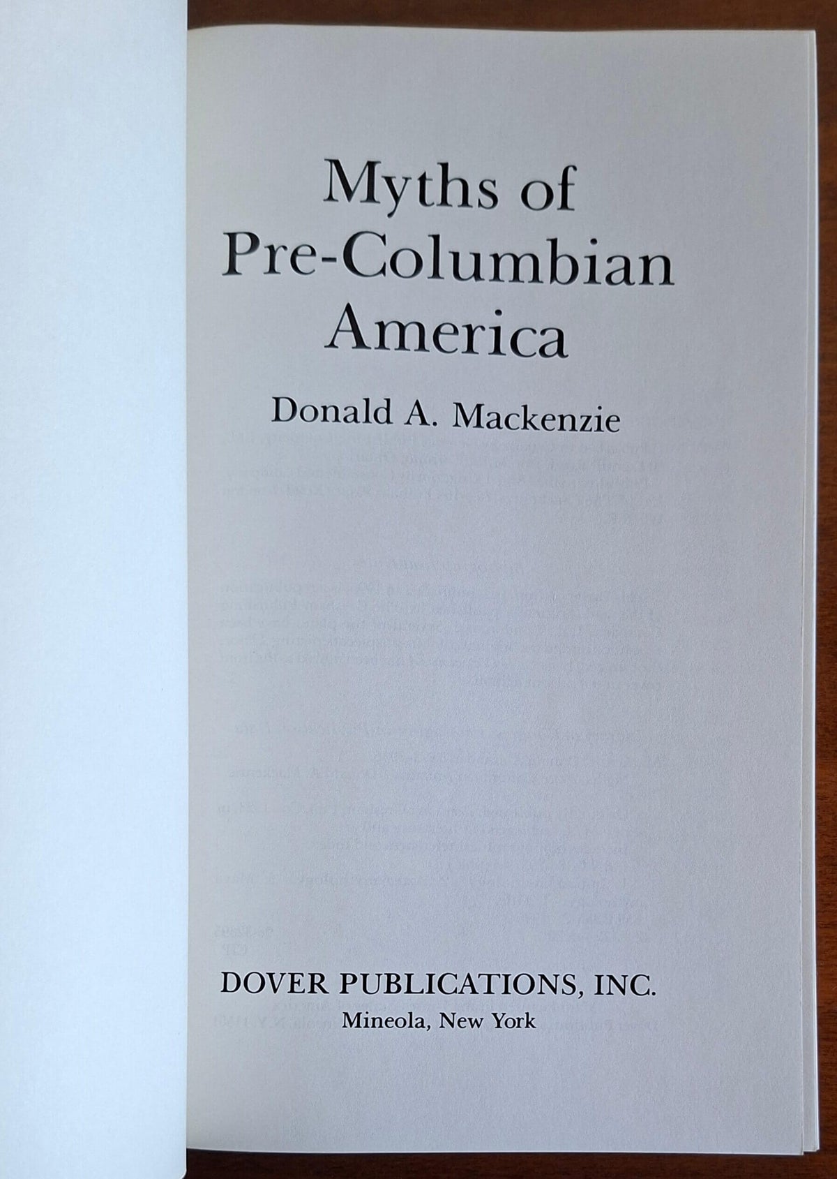 Myths of Pre-Columbian America - Donald A. Mackenzie - Dover Publications