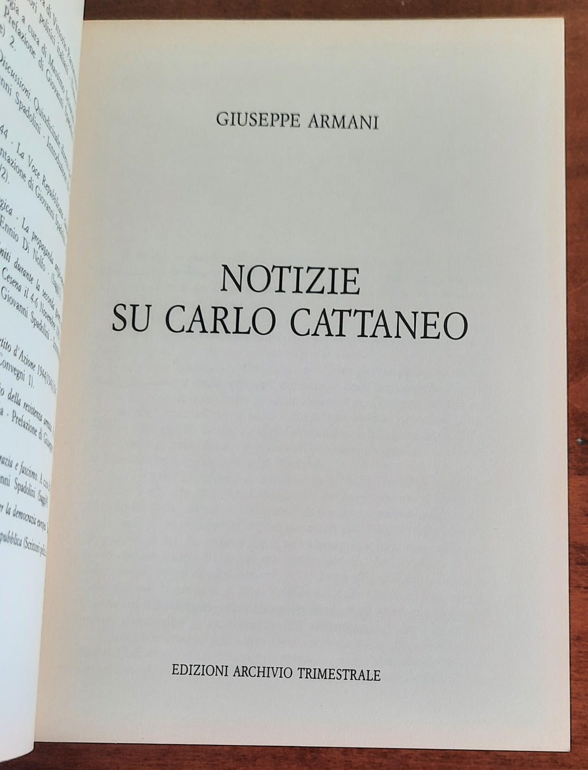 Notizie su Carlo Cattaneo - di Giuseppe Armani