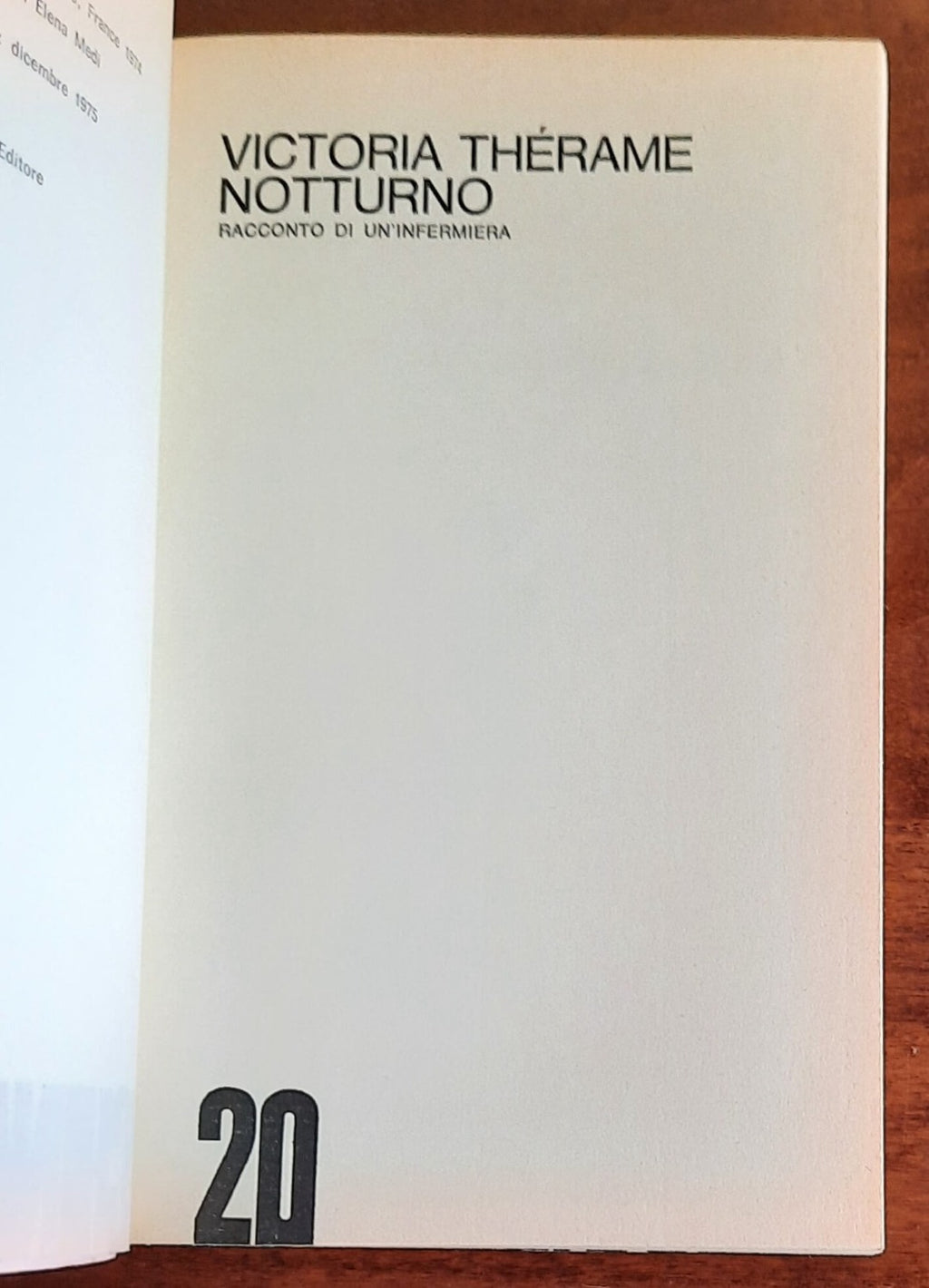 Notturno. Racconto di un’infermiera - Feltrinelli - 1975