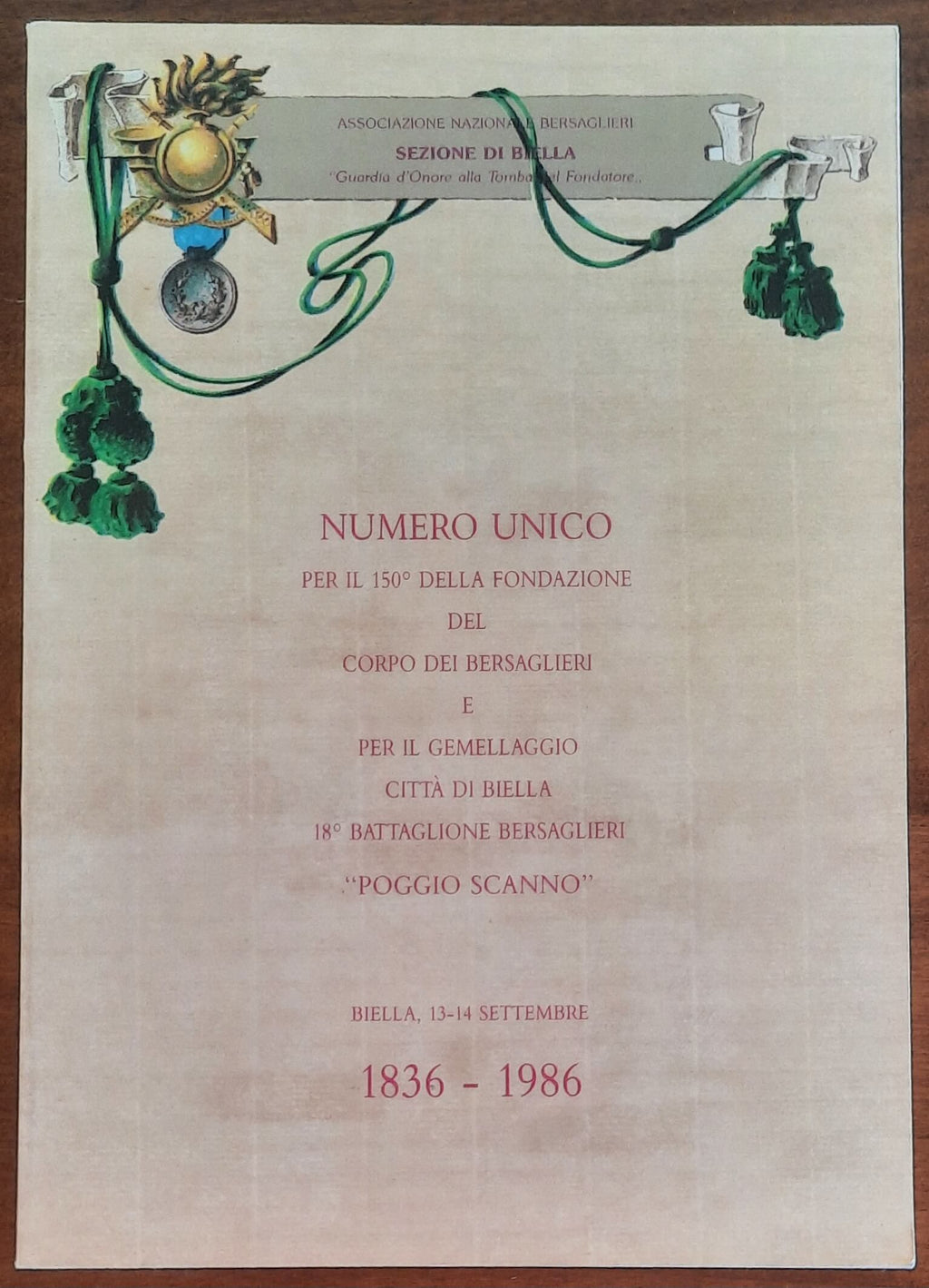 Numero unico per il 150° della fondazione del Corpo dei Bersaglieri