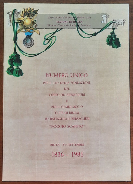 Numero unico per il 150° della fondazione del Corpo dei Bersaglieri