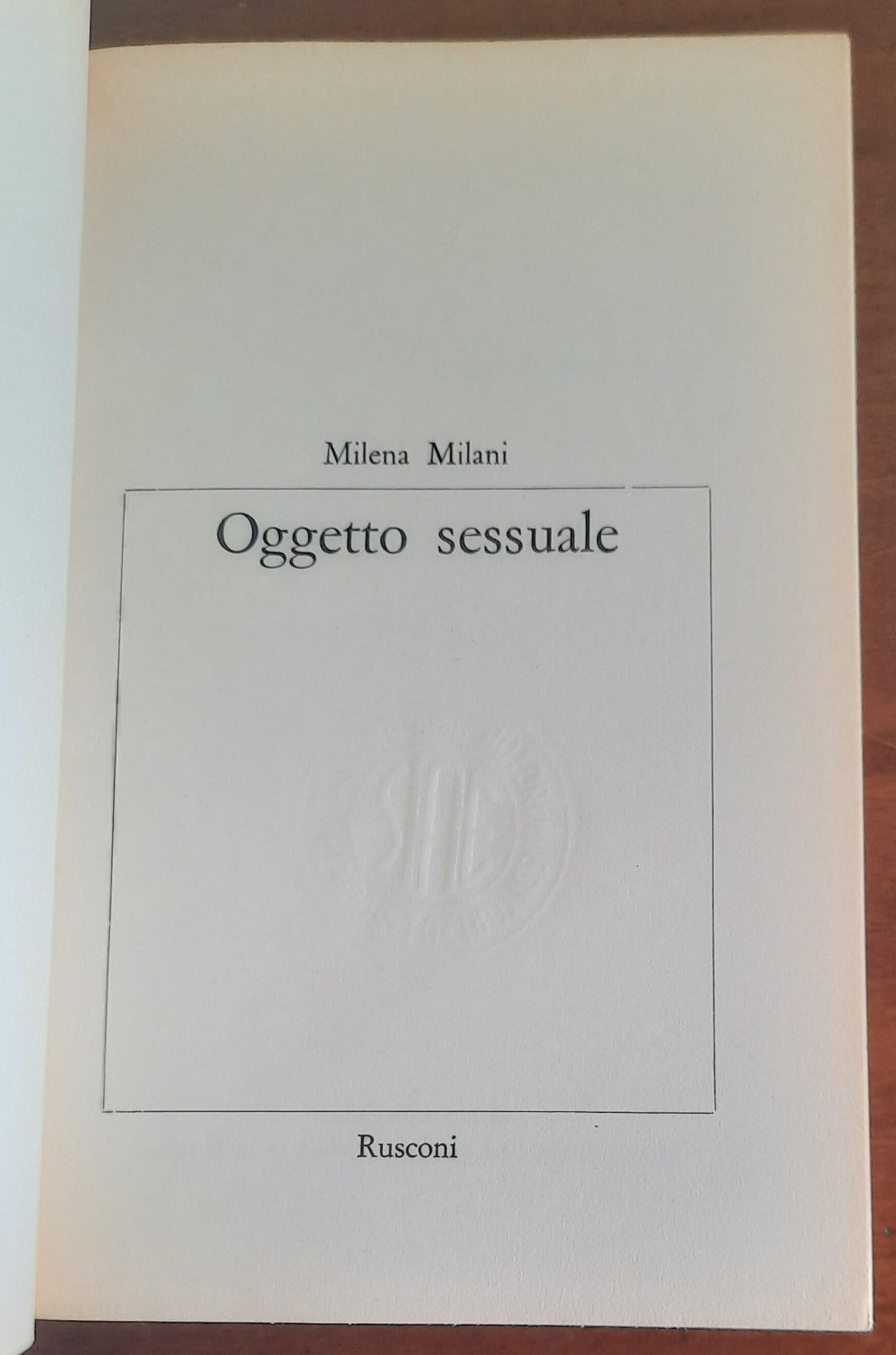 Oggetto sessuale - Rusconi - 1977