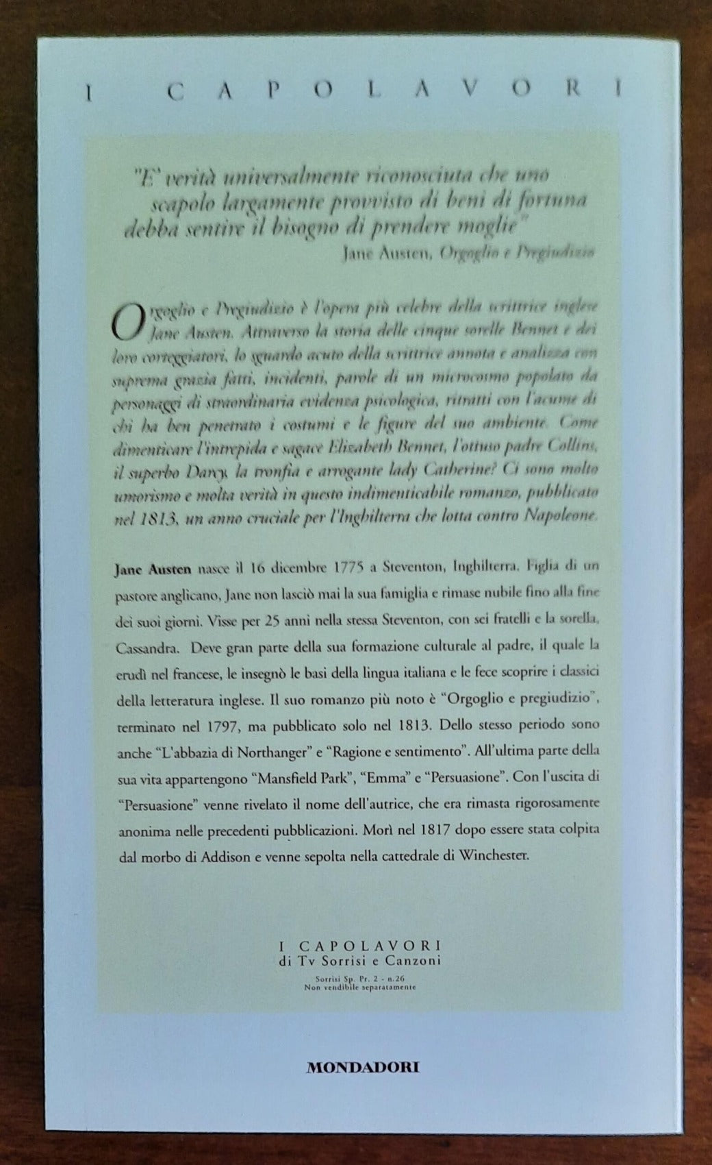 Orgoglio e pregiudizio - di Jane Austen - Mondadori