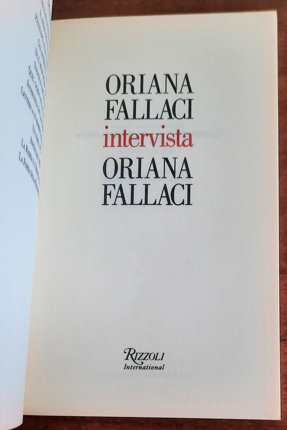 Oriana Fallaci intervista Oriana Fallaci - Rizzoli