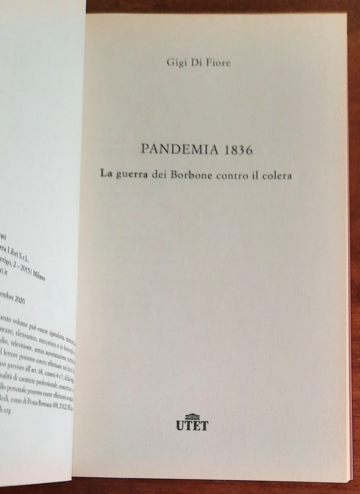 Pandemia 1836. La guerra dei Borbone contro il colera - di Gigi Di Fiore