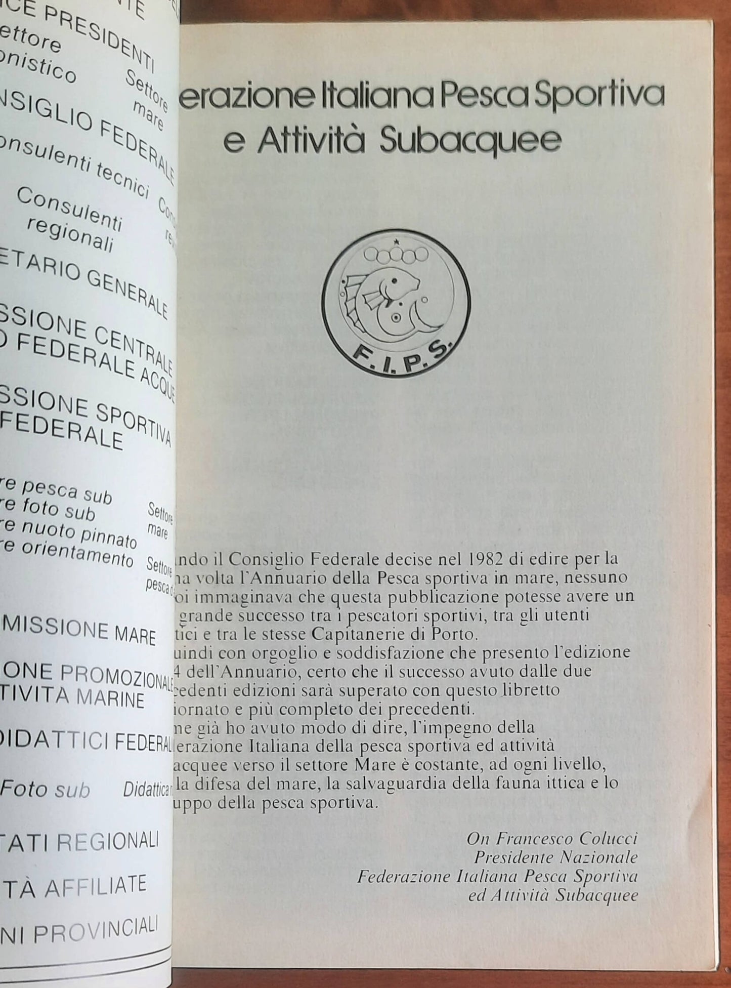 Pesca sportiva in mare. Annuario 1984 - F.I.P.S.