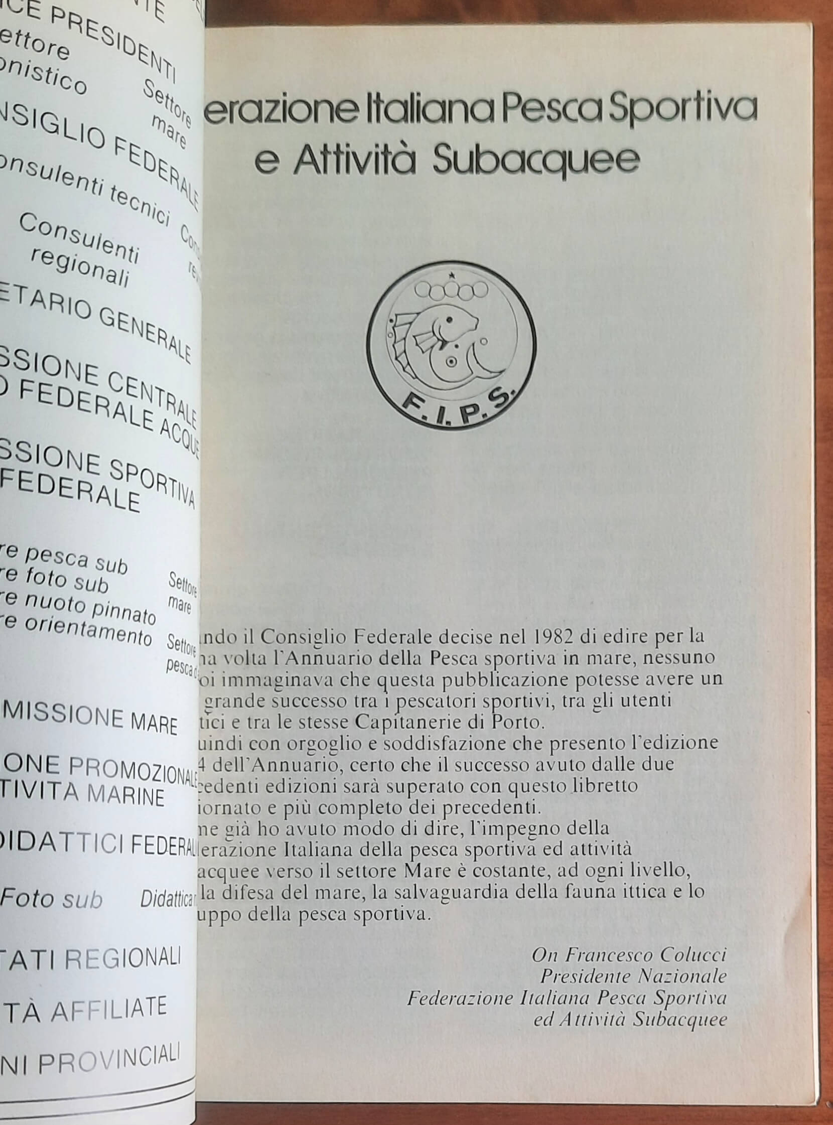 Pesca sportiva in mare. Annuario 1984 - F.I.P.S.