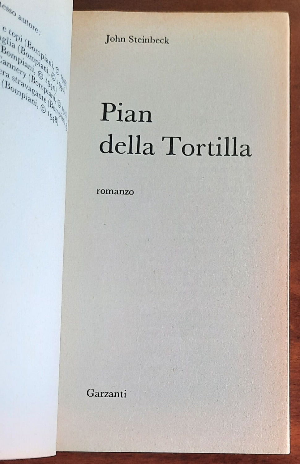 Pian della Tortilla - di John Steinbeck