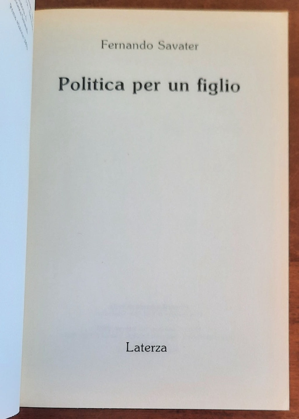 Politica per un figlio - di Fernando Savater - Laterza