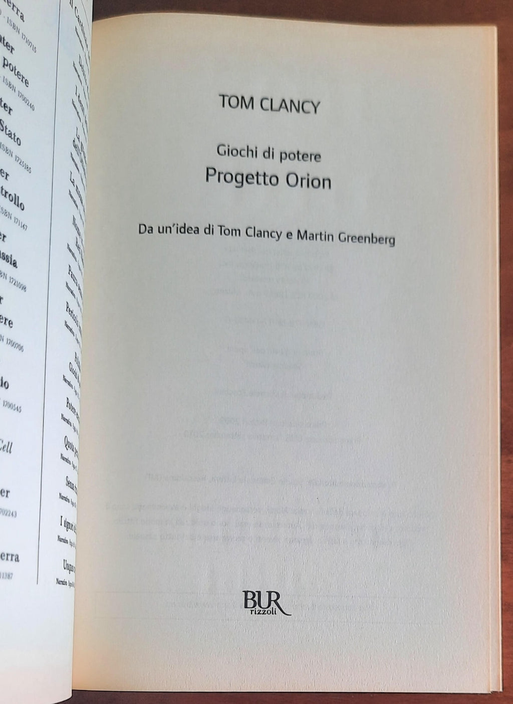 Progetto Orion. Giochi di potere - di Tom Clancy - B.U.R.