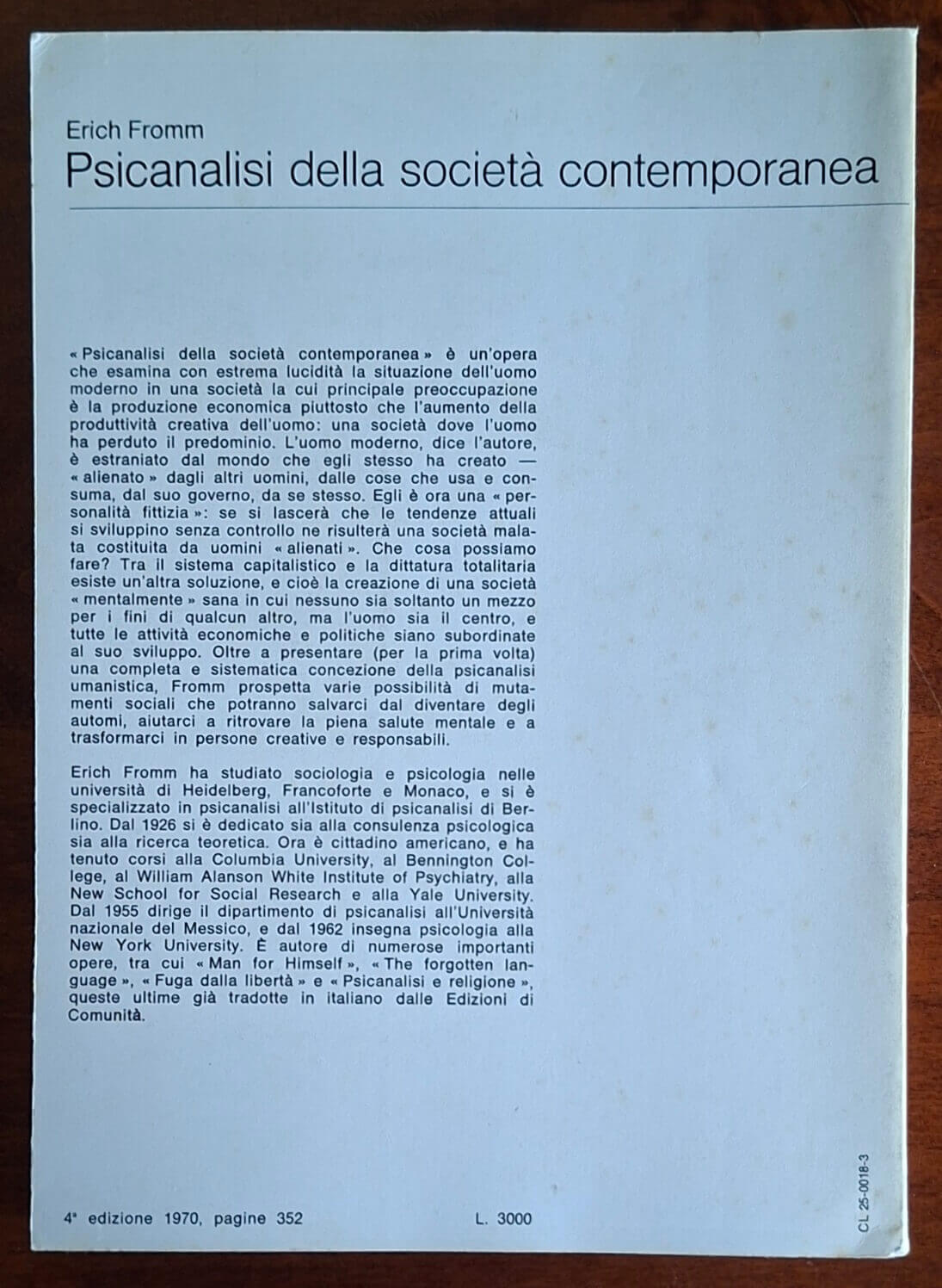 Psicanalisi della società contemporanea - Erich Fromm - Edizioni Di Comunità