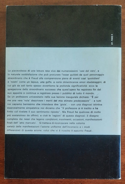 Psicopatologia della vita quotidiana. Dimenticanze, lapsus, sbadataggini, superstizioni ed errori
