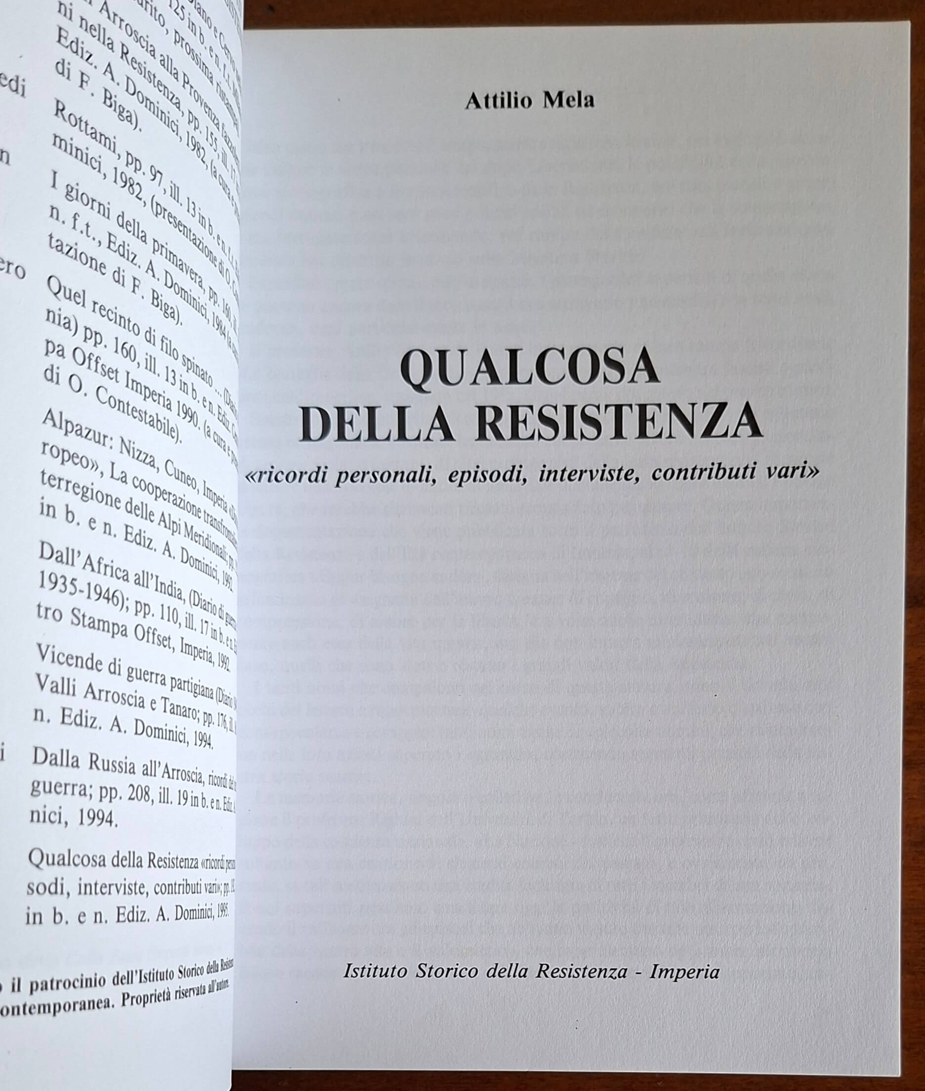 Qualcosa della Resistenza «ricordi personali, episodi, interviste, contributi vari»