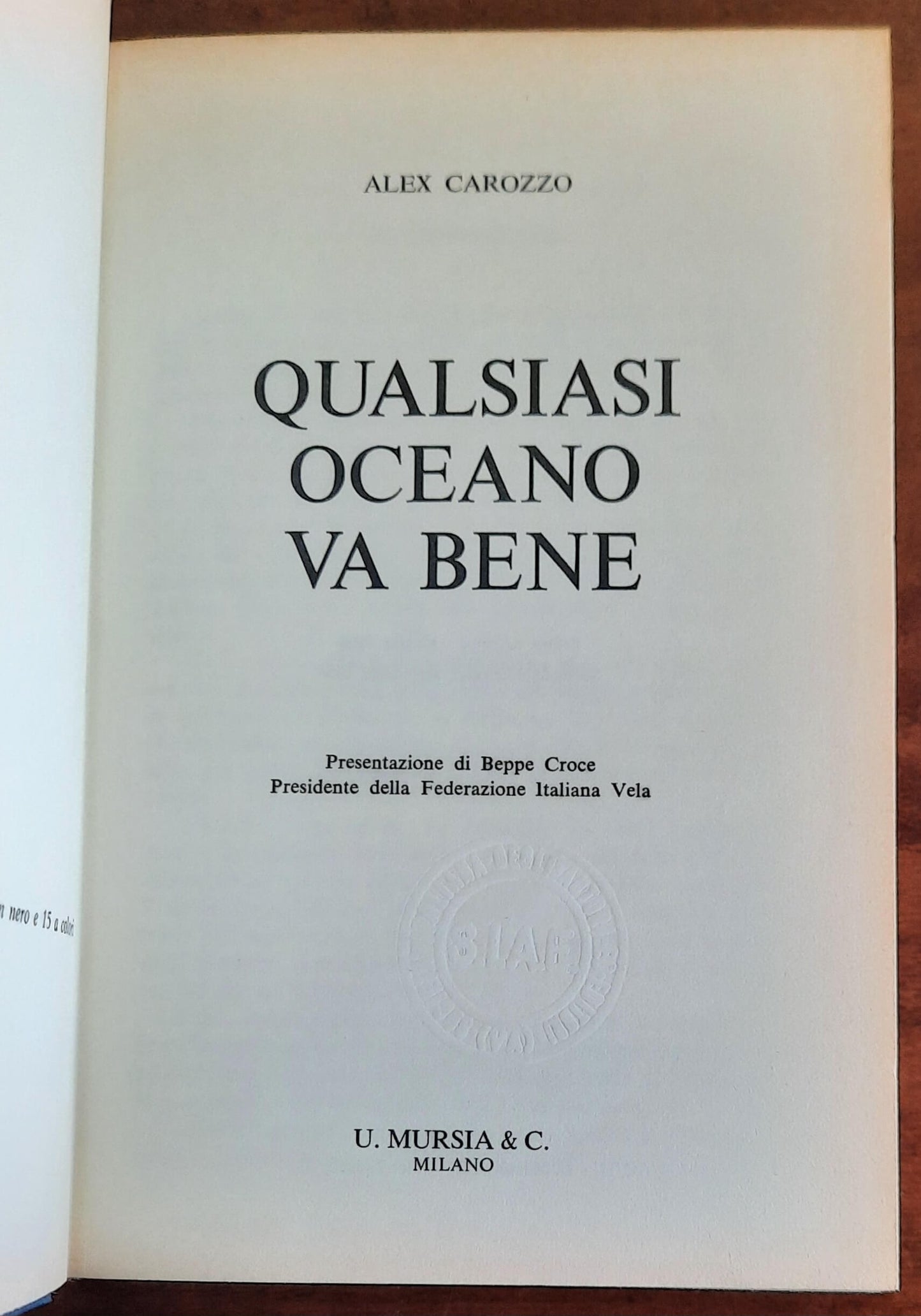 Qualsiasi oceano va bene - Alex Carozzo - Mursia