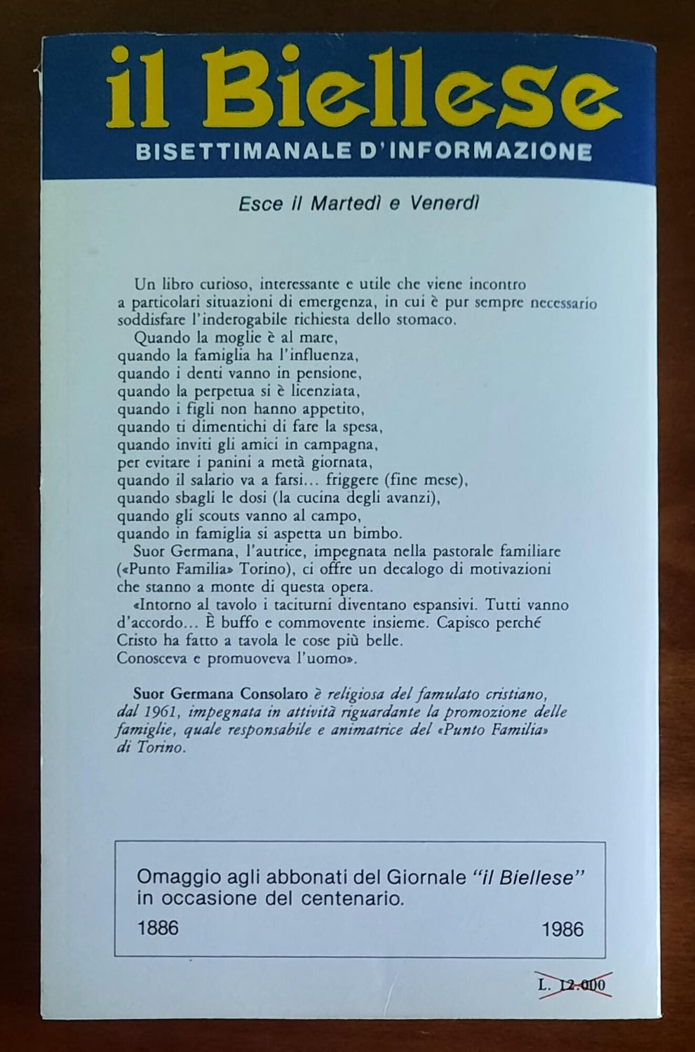 Quando cucinano gli Angeli ! - di Suor Germana - Piemme 1985