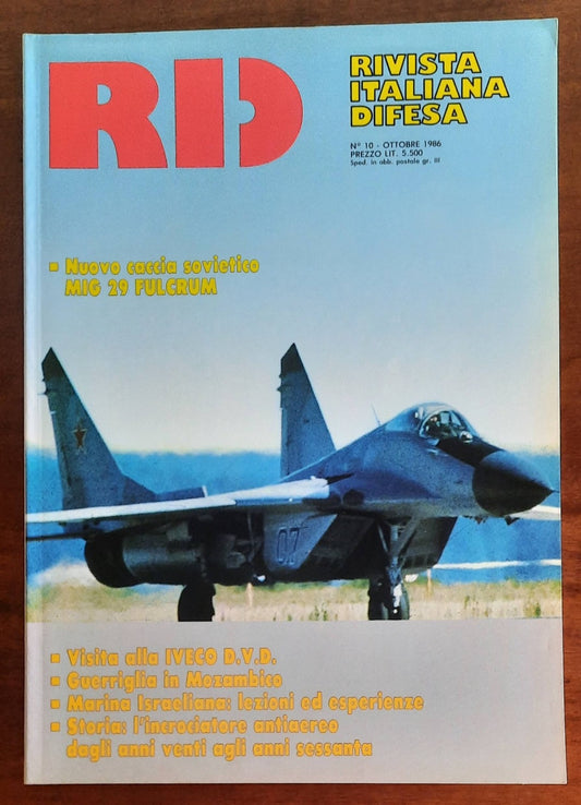 RID Rivista Italiana Difesa n. 10 Ottobre 1986 - Nuovo caccia sovietico MIG 29 FULCRUM