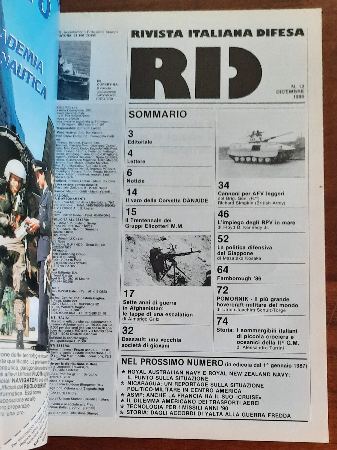 RID Rivista Italiana Difesa n. 12 Dicembre 1986