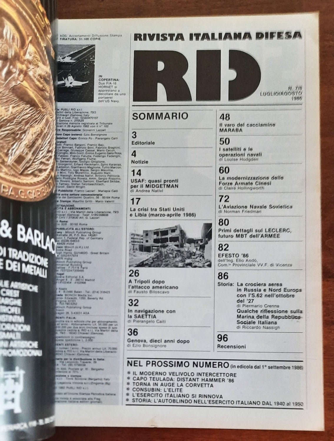 RID Rivista Italiana Difesa n. 7-8 Luglio-Agosto 1986