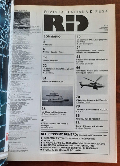 RID Rivista Italiana Difesa n. 8 Agosto 1990 - Speciale gli eserciti dell’Asean