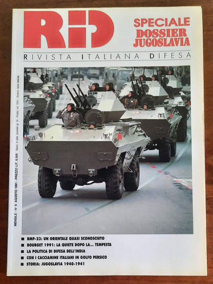 RID Rivista Italiana Difesa n. 8 Agosto 1991 - Speciale dossier Jugoslavia