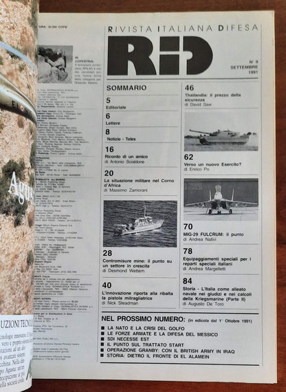 RID Rivista Italiana Difesa n. 9 Settembre 1991 - Speciale dossier Thailandia