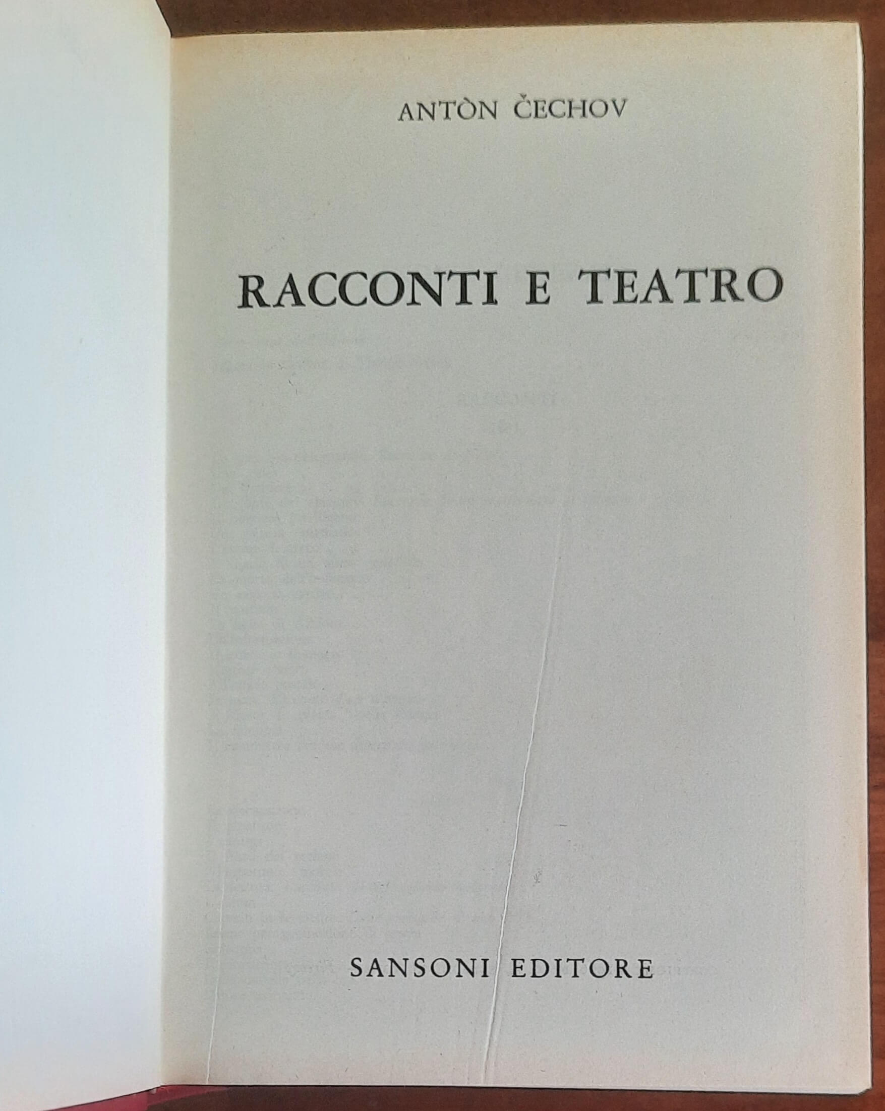 Racconti e Teatro - di Anton Cechov - Sansoni