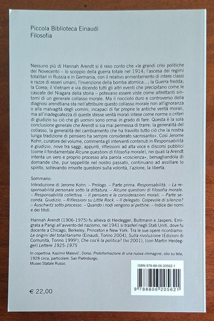 Responsabilità e giudizio - Hannah Arendt - Einaudi