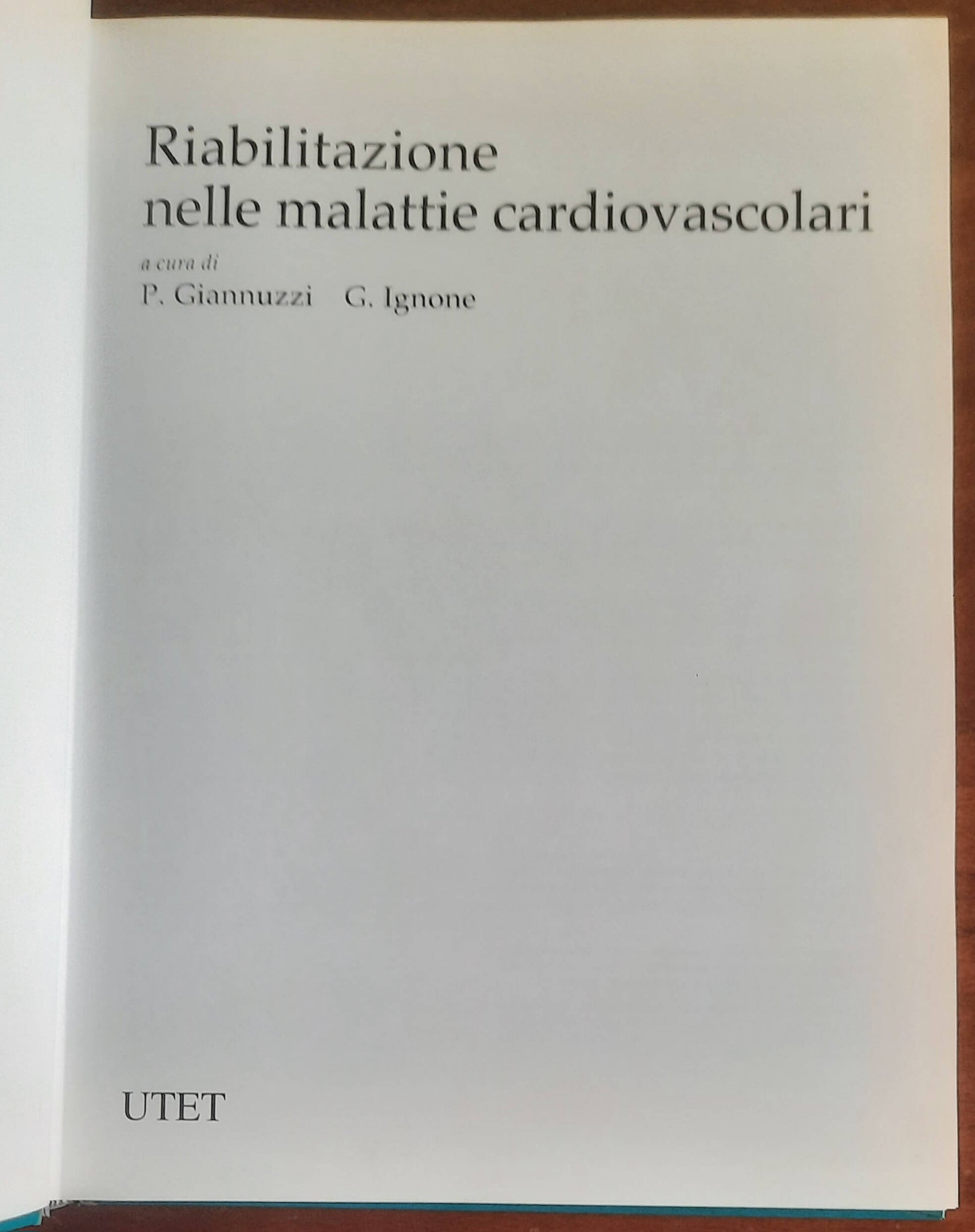Riabilitazione nelle malattie cardiovascolari - UTET