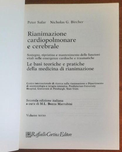 Rianimazione cardiopolmonare e cerebrale - in 3 vol. - Raffaello Cortina Editore