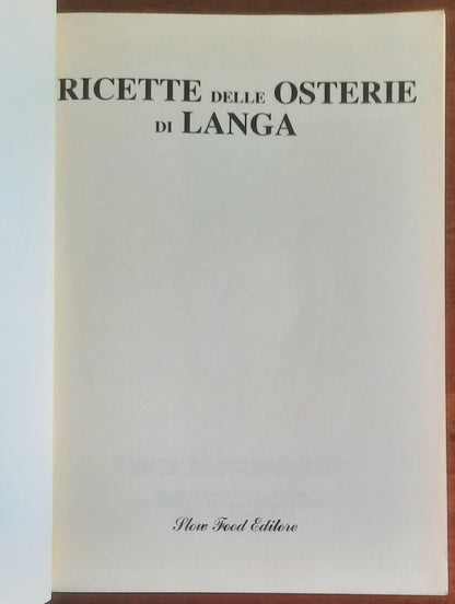 Ricette delle Osterie di Langa - Slow Food Editore