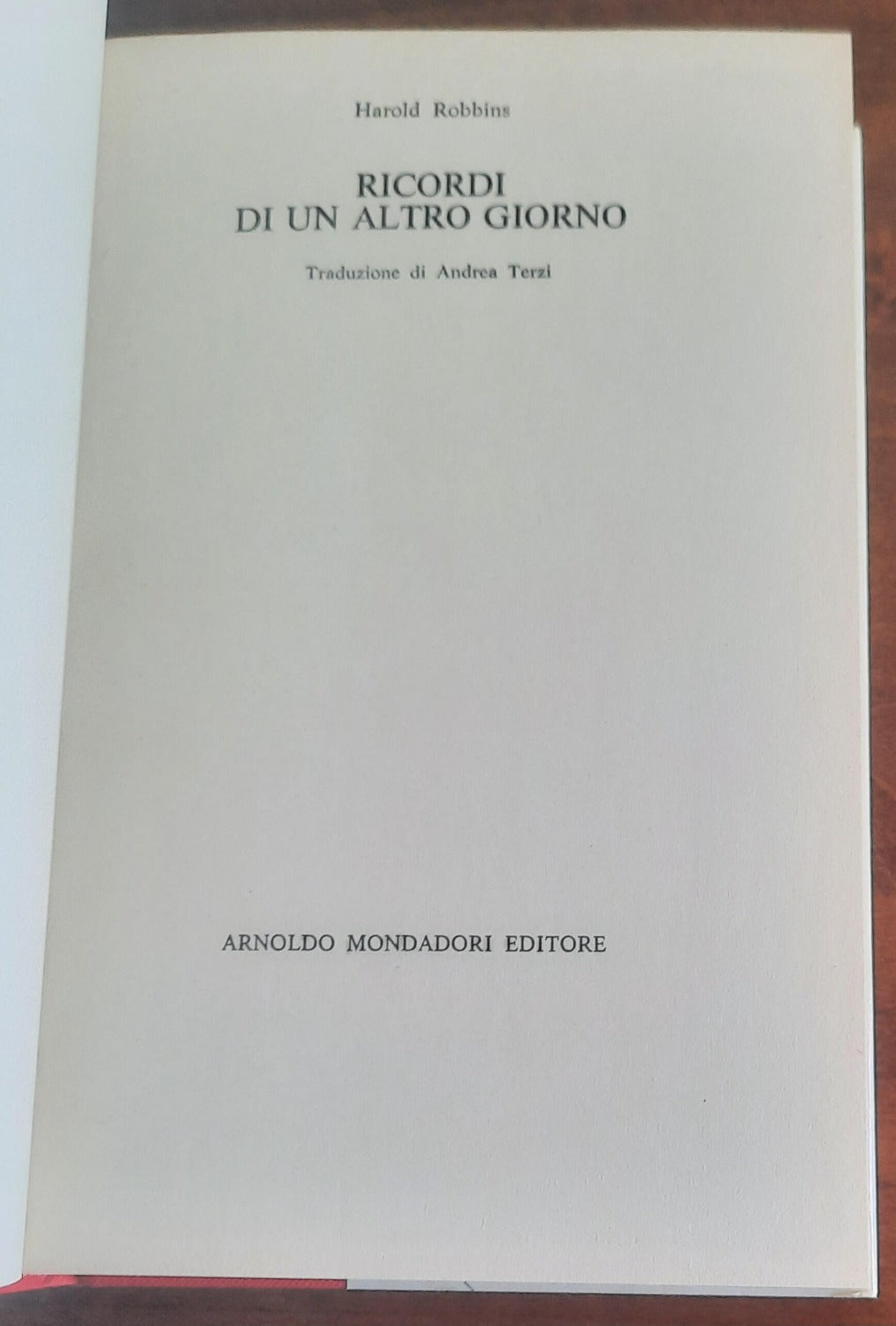 Ricordi di un altro giorno - di Harold Robbins