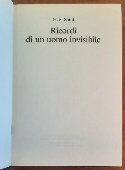 Ricordi di un uomo invisibile - di H.f. Saint - CDE