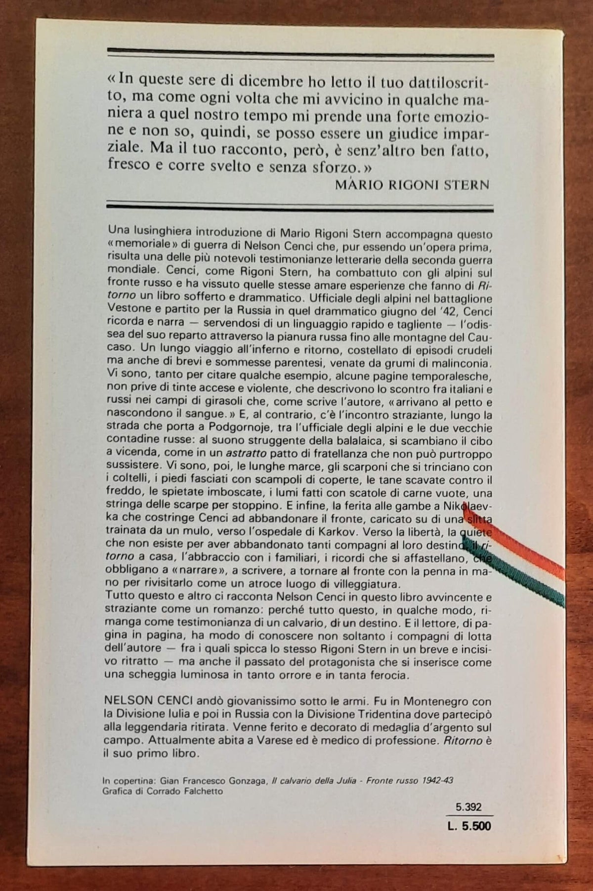 Ritorno. La drammatica esperienza degli alpini sul fronte russo raccontata da uno di loro
