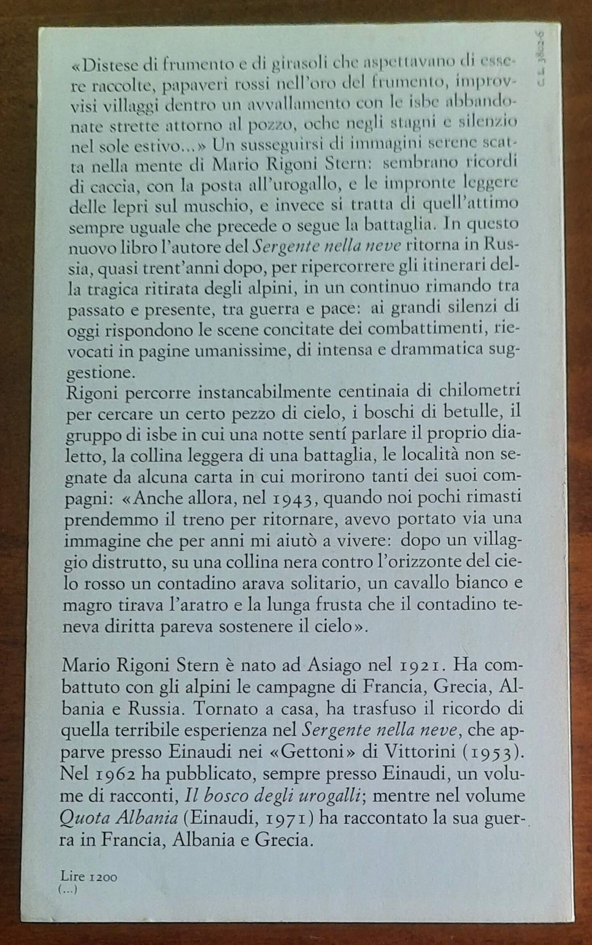 Ritorno sul Don - di Mario Rigoni Stern - Einaudi