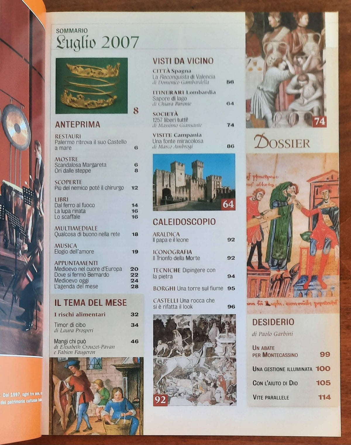 Rivista Medioevo n. 126 - Luglio 2007 - Usi e Costumi nel Medioevo Cibo e Salute
