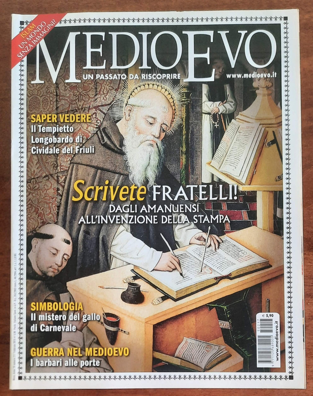 Rivista Medioevo n. 217 - Febbraio  2015 (Dagli amanuensi all'invenzione della stampa)