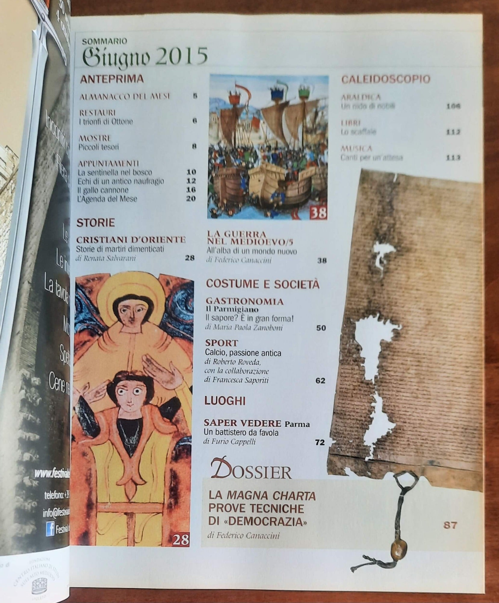 Rivista Medioevo n. 221 - Giugno  2015 (Giovanni d'Inghilterra firma la Magna Charta Libertatum)