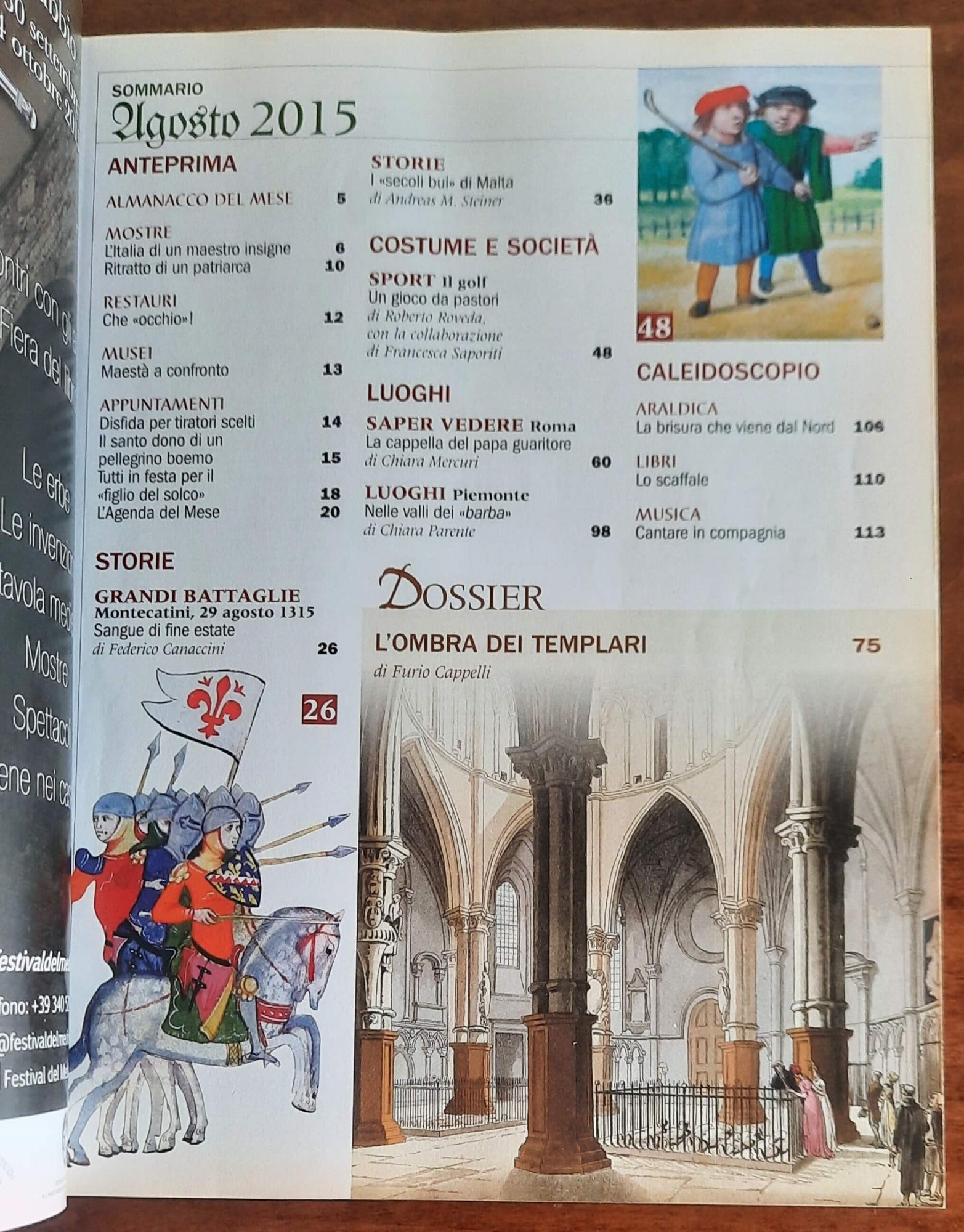 Rivista Medioevo n. 223 - Agosto 2015 (Sulle orme dei templari)