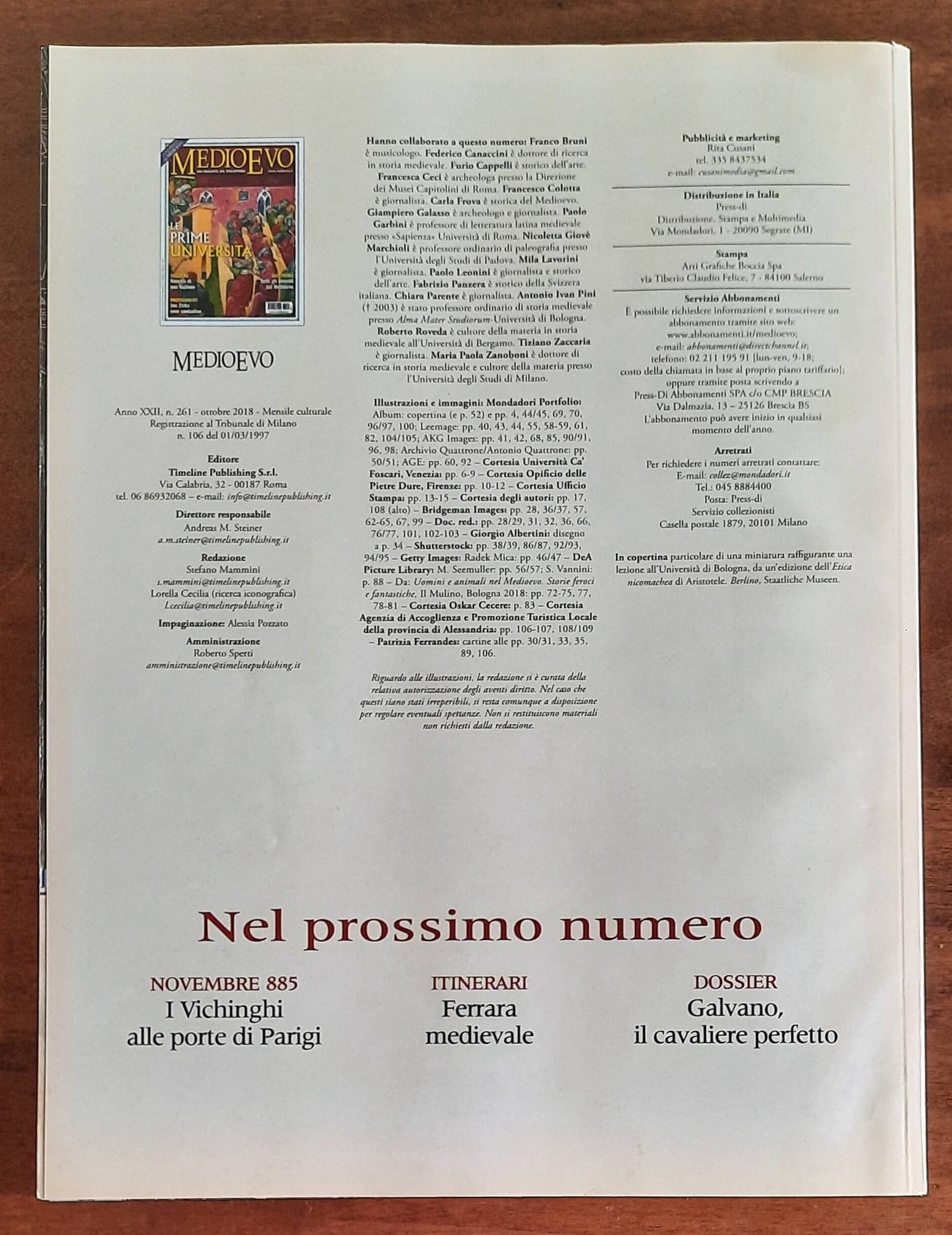 Rivista Medioevo n. 261 - Ottobre 2018 - Le prime università