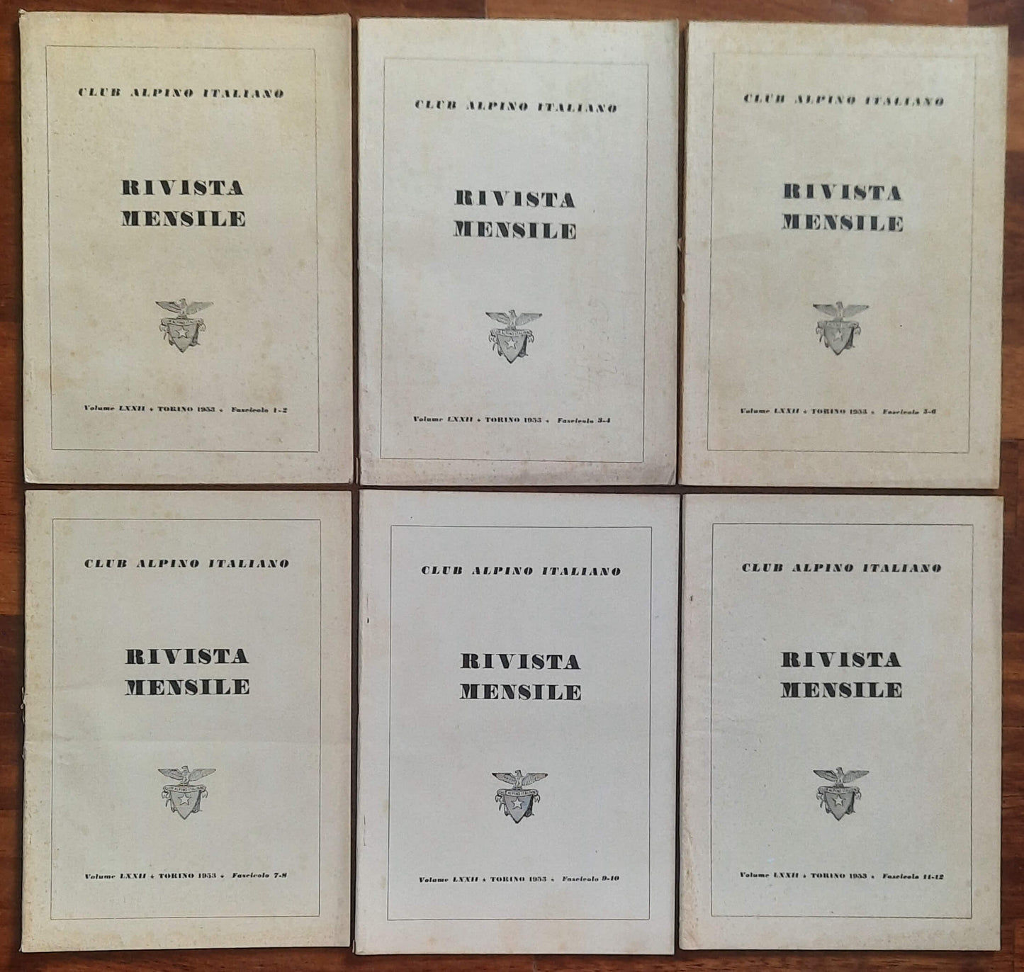 Rivista mensile del Club Alpino Italiano 1953 - Annata Completa