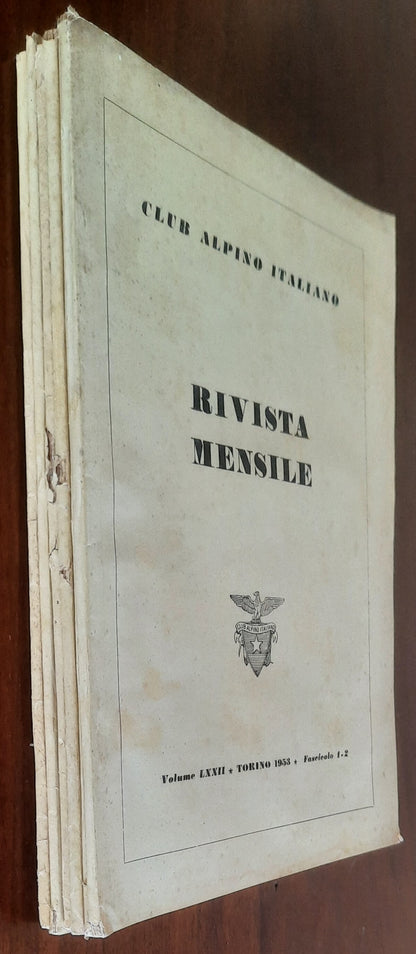 Rivista mensile del Club Alpino Italiano 1953 - Annata Completa