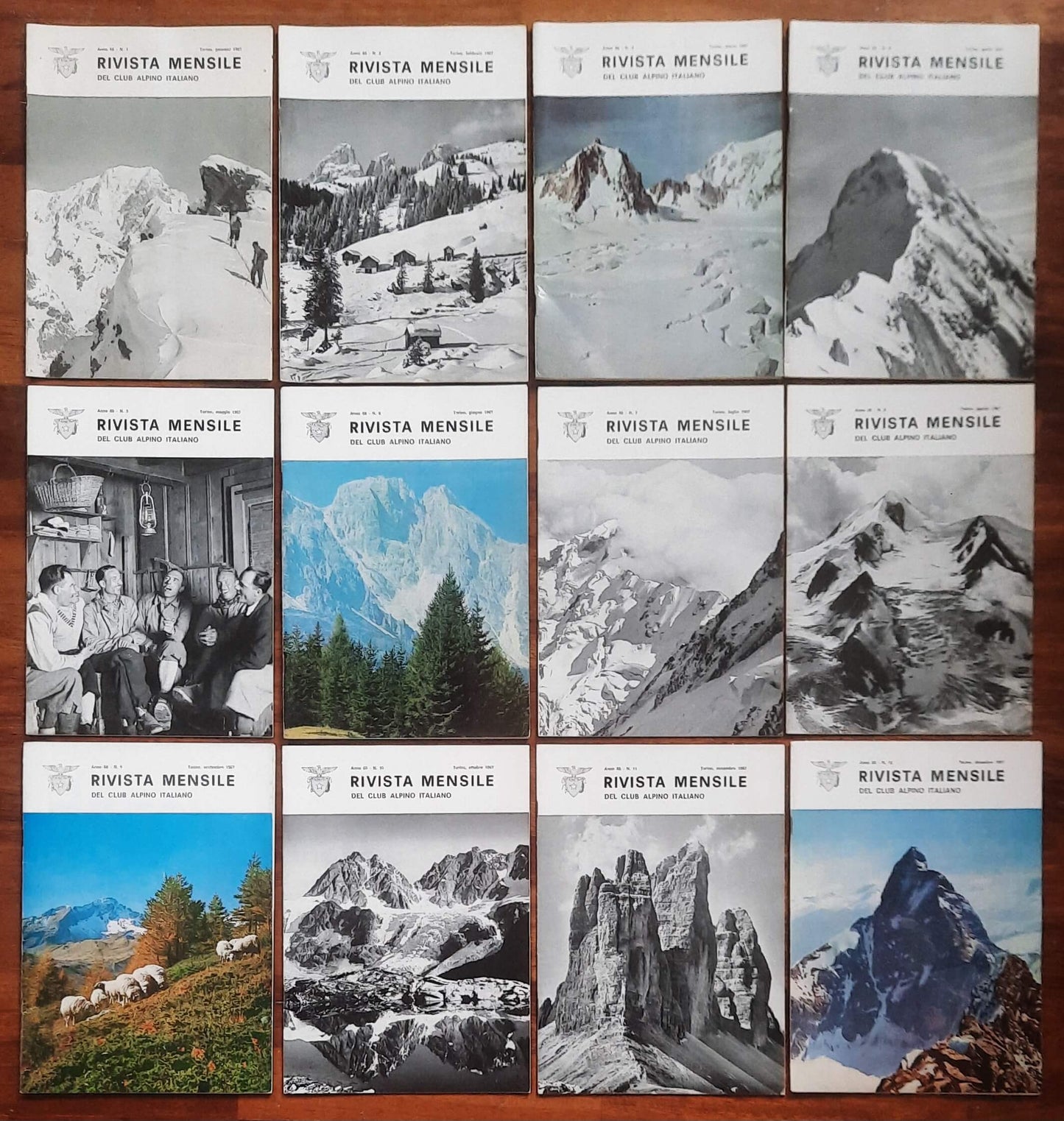 Rivista mensile del Club Alpino Italiano 1967 - Annata Completa