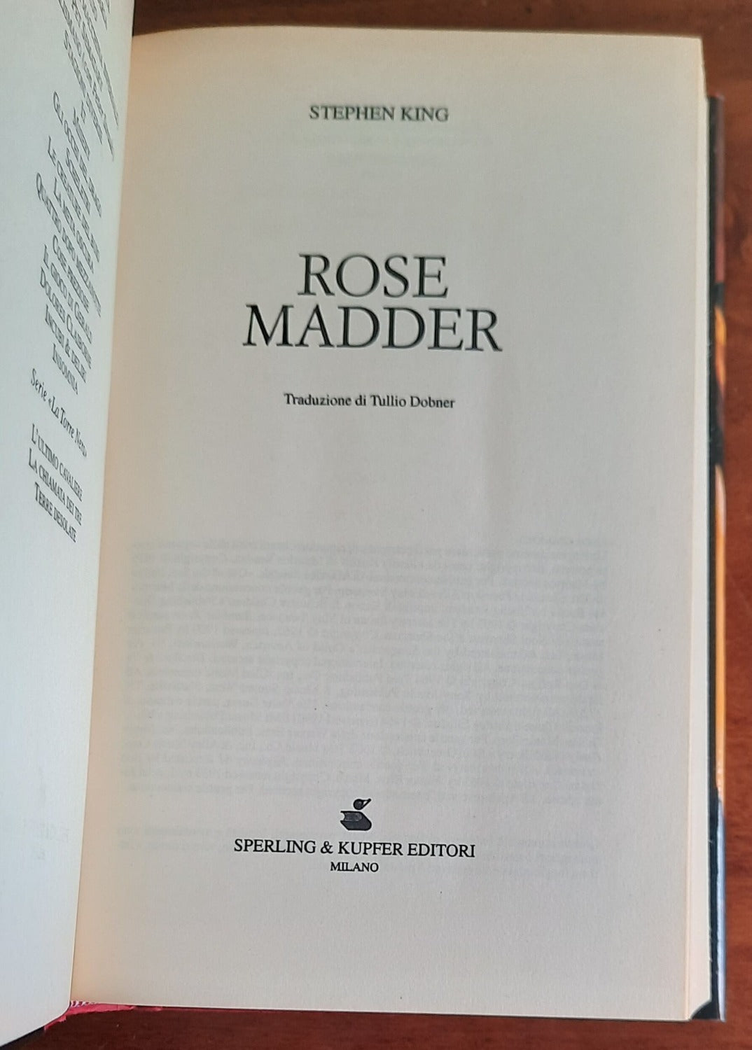Rose Madder - di Stephen King - Libreria Biellese