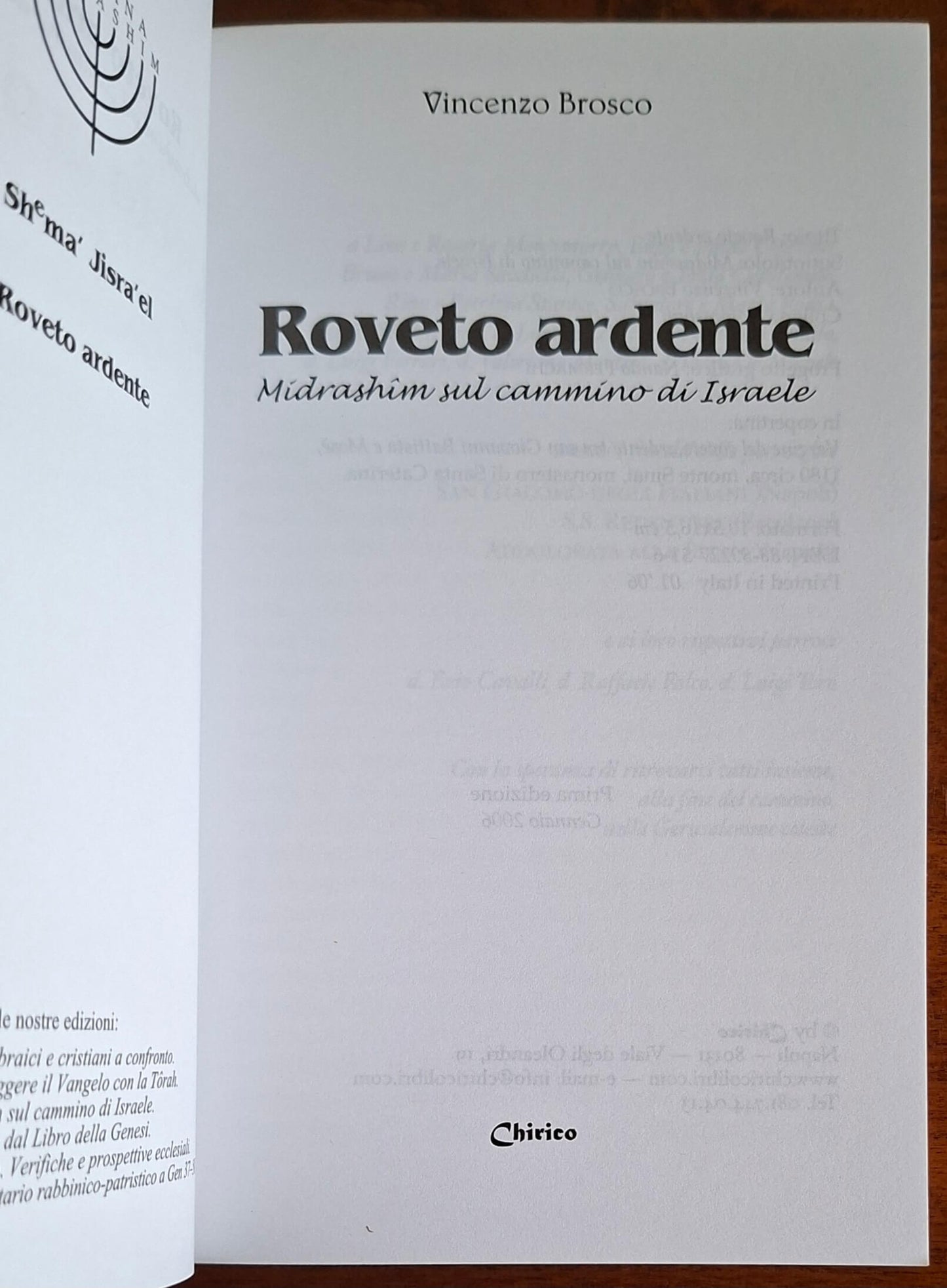Roveto ardente. Midrashim sul cammino di Israele - Chirico