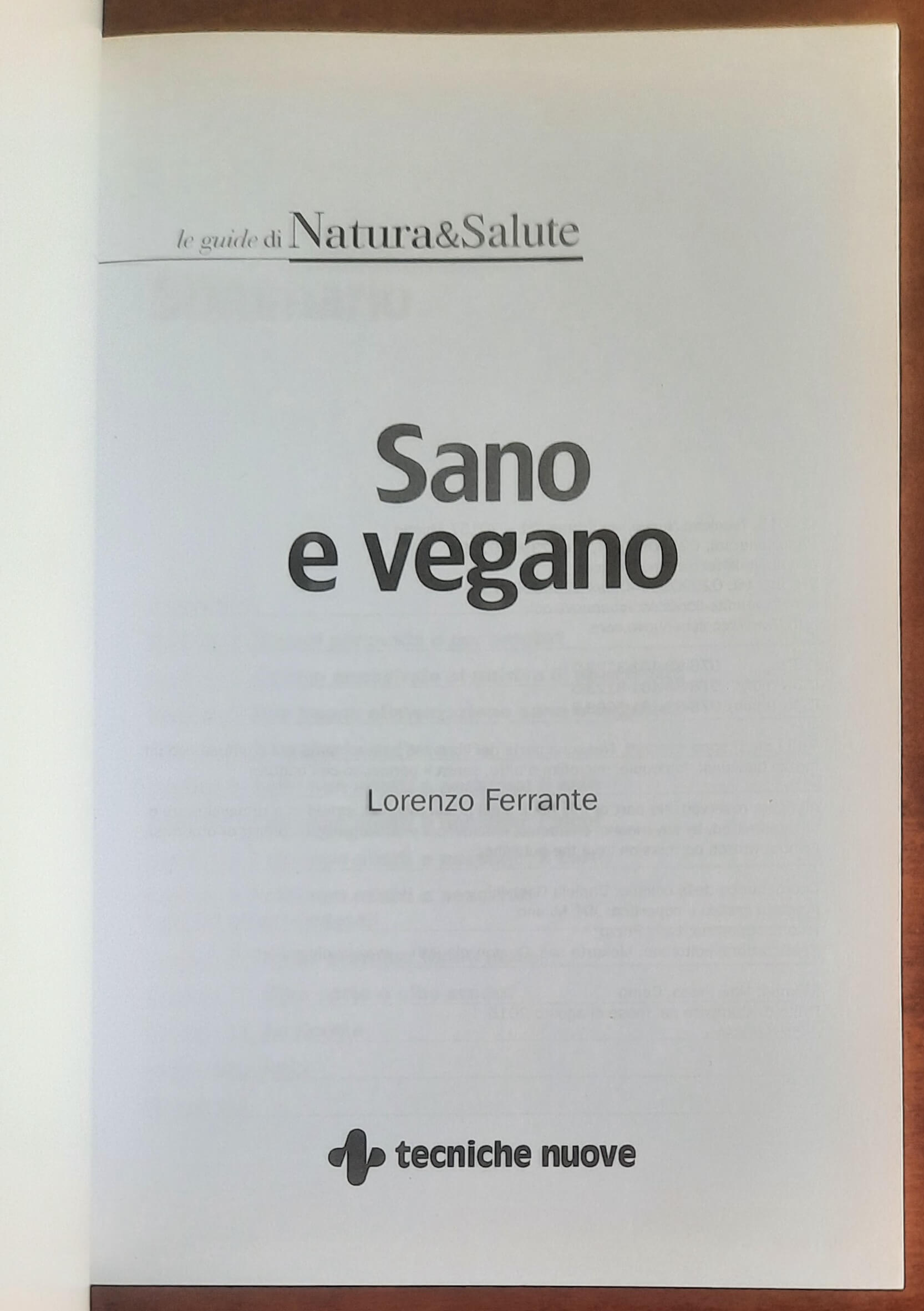 Sano e vegano - di Lorenzo Ferrante - Tecniche Nuove