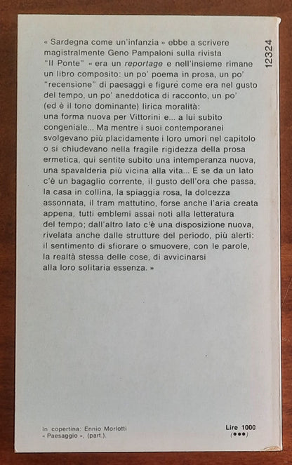 Sardegna come un’infanzia - di Elio Vittorini - Mondadori Oscar