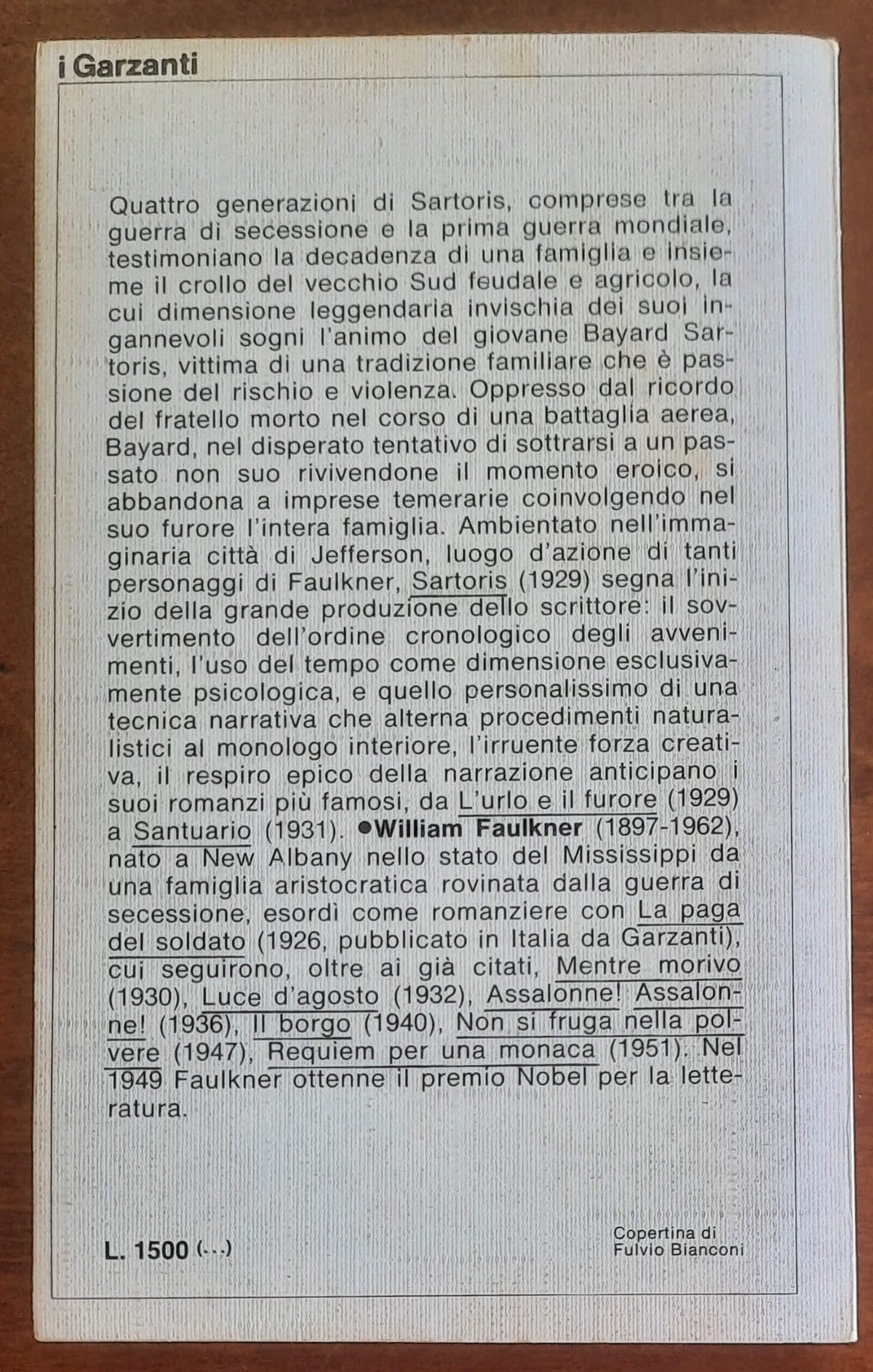 Sartoris - di William Faulkner - Garzanti