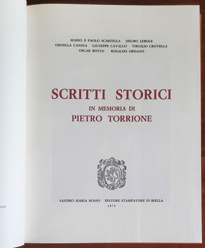 Scritti storici in memoria di Pietro Torrione - Sandro Maria Rosso Editore