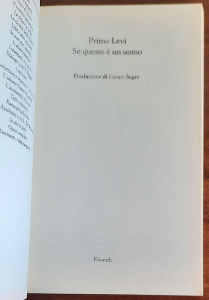 Se questo è un uomo - di Primo Levi - Einaudi