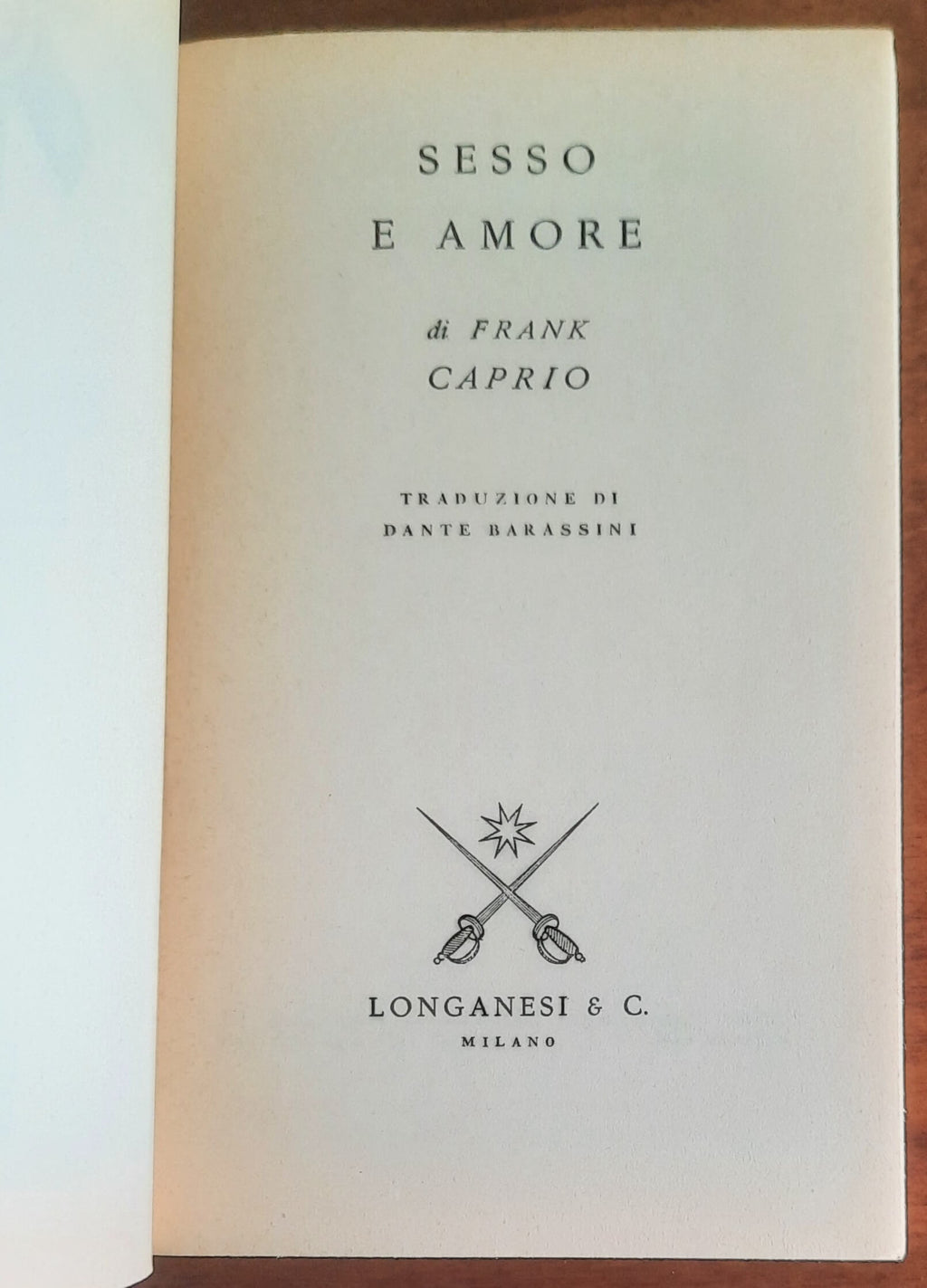 Sesso e amore - di Frank Caprio - Longanesi